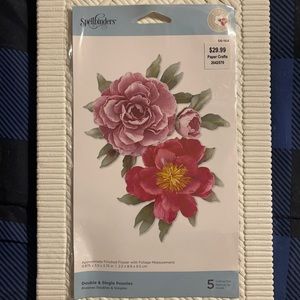 Spellbinders cutting dies of single and double peonies.